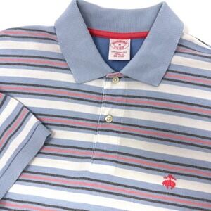 Brooks Brothers Mens Medium Performance Polo Shirt Original Fit Striped